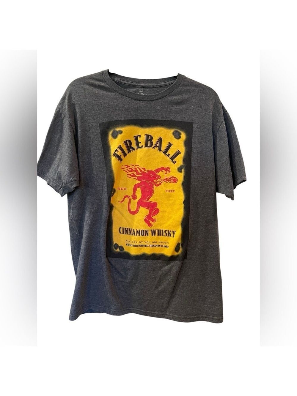 Fireball Whiskey Men's Crew Neck Short Sleeve Logo Graphic T-Shirt Size: Large